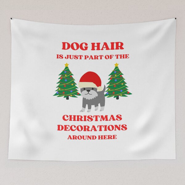 Aperçu de l'œuvre Les poils de chien font partie des décorations de Noël pour les fonds blancs enneigés créée et vendue par McThingummy.