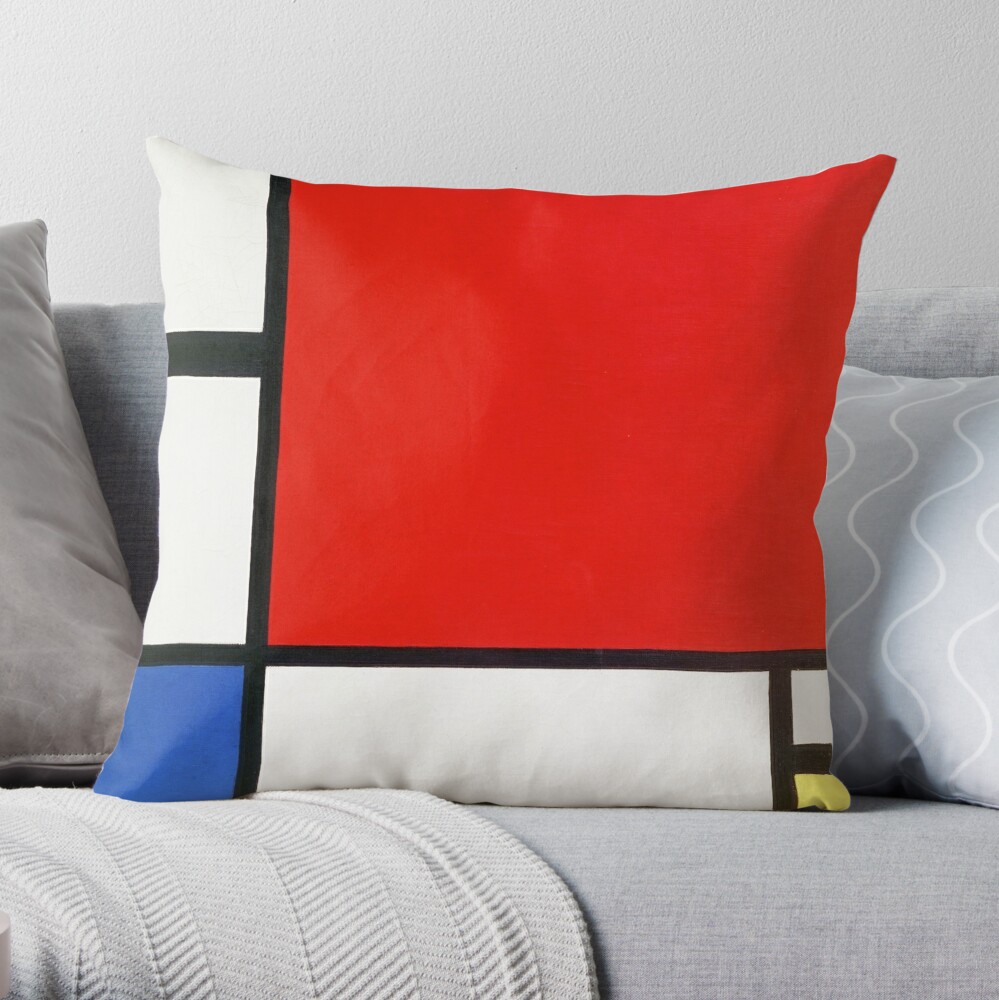 Mondrian Pillow Case - Musart Pillows - Composition with Red, Blue and  Yellow (1930) - Multi