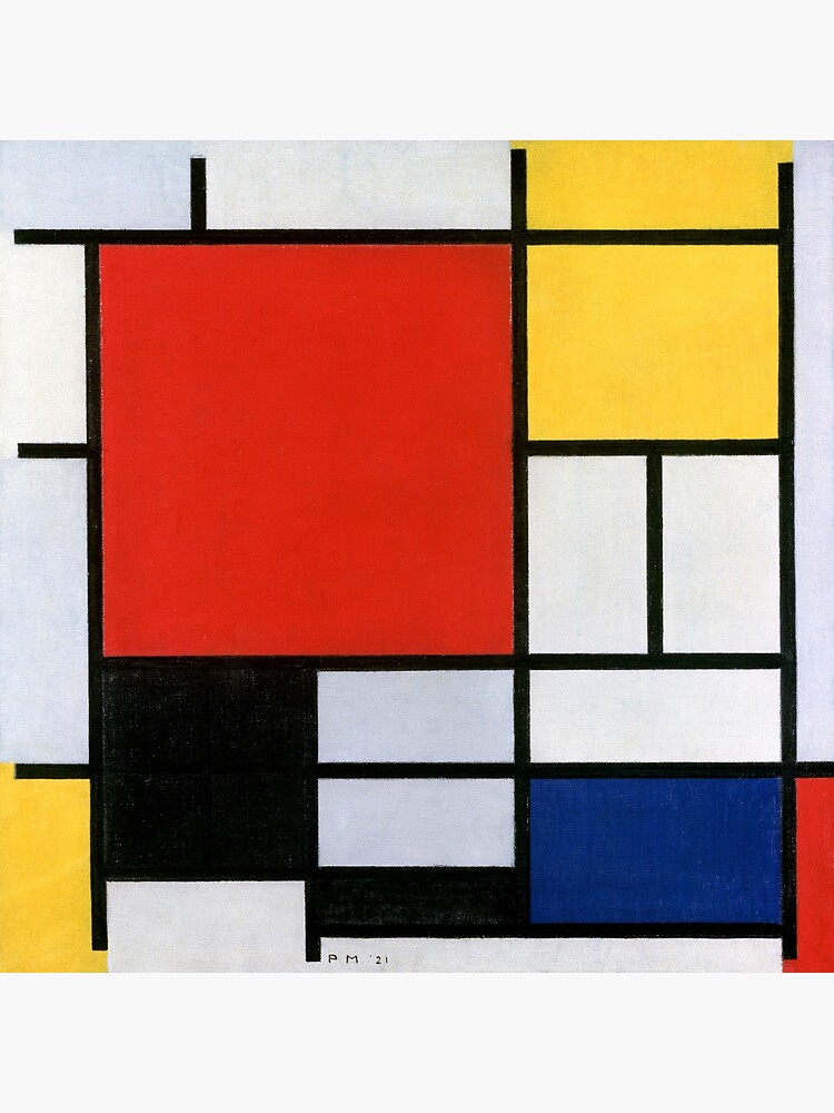 Composicion 1921/ピエト モンドリアン/ポスター Piet Mondrian's Composition with Red, Yellow, Blue, and