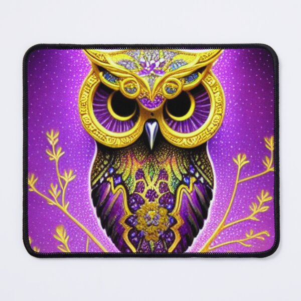 Item preview, Beautiful Whimsical Owl Oil Painting with flowers in background designed and sold by ManifestoDesign.
