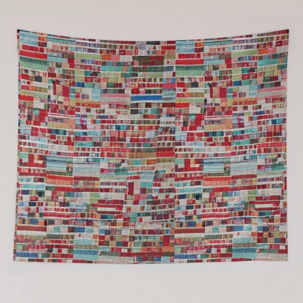 Item preview, colorful mixed fabric patchwork pattern designed and sold by earth-artists.