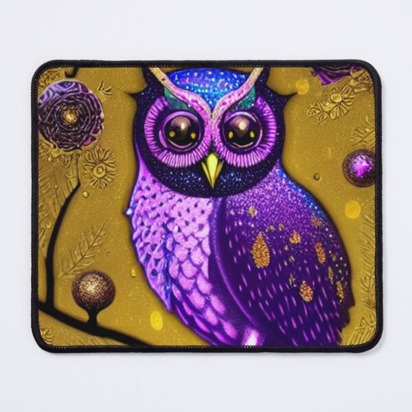 Item preview, Beautiful Whimsical Owl Oil Painting with flowers in background designed and sold by ManifestoDesign.