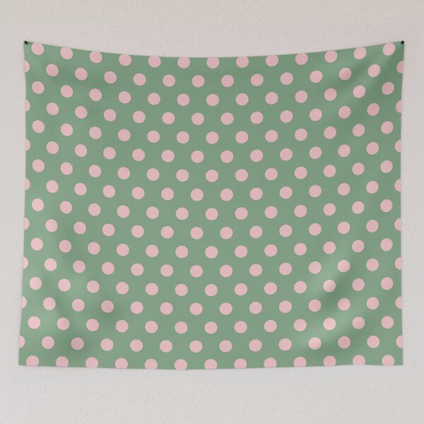 Item preview, Baby Pink and Green Polka Dots designed and sold by patterniastudio.