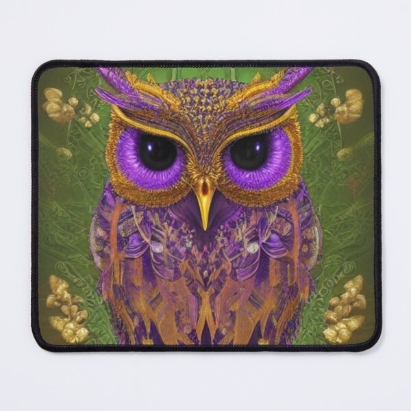 Item preview, Beautiful Whimsical Owl Oil Painting with flowers in background designed and sold by ManifestoDesign.