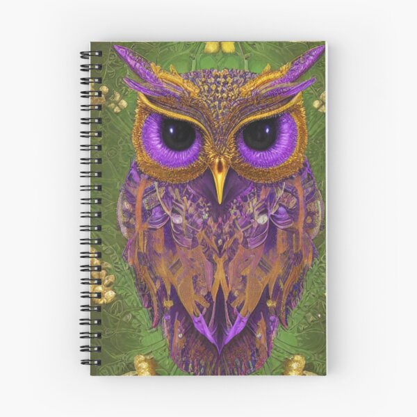 Item preview, Beautiful Whimsical Owl Oil Painting with flowers in background designed and sold by ManifestoDesign.