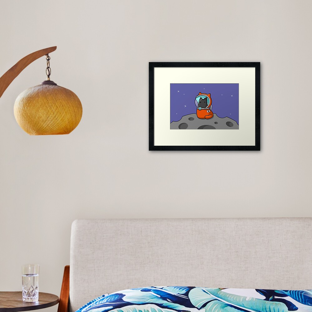 Space Cat Framed Art Print