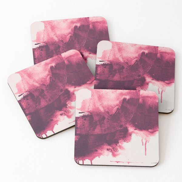 Item preview, Under a Microscope: A pretty abstract flow painting in dark pink and off white by Alyssa Hamilton Art designed and sold by Alyssa Hamilton Art.