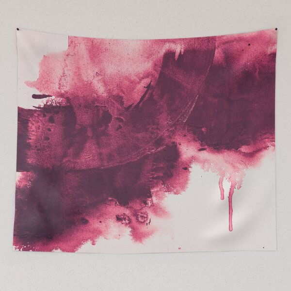 Item preview, Under a Microscope: A pretty abstract flow painting in dark pink and off white by Alyssa Hamilton Art designed and sold by Alyssa Hamilton Art.