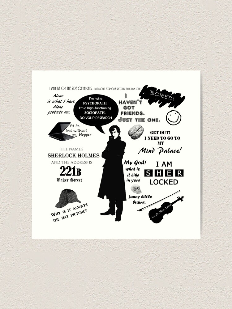 Sherlock Holmes Quotes Art Print By Giantsquid1 Redbubble
