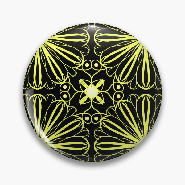 Aperçu de l'œuvre Motif symétrique rougeoyant jaune créée et vendue par patternologyy.
