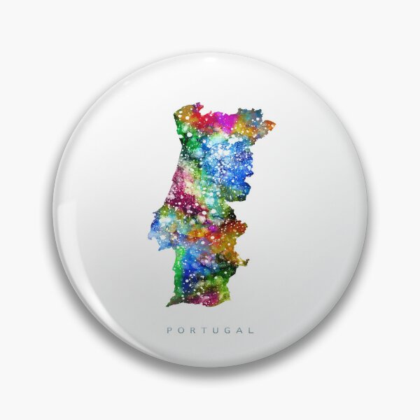 Artikelvorschau, Portugal Map Watercolor Painting entworfen und verkauft von InkistPrints.