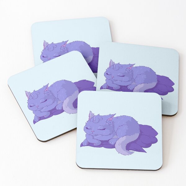 Item preview, Purple and White Cat Sleeping Beauty designed and sold by TheFoxyWolfShop.