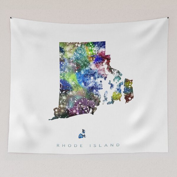 Item preview, Rhode Island Map Watercolor Painting designed and sold by InkistPrints.