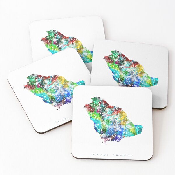 Item preview, Saudi Arabia Map Watercolor Painting designed and sold by InkistPrints.