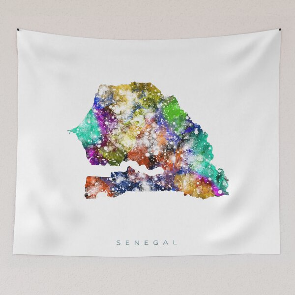 Item preview, Senegal Map Watercolor Painting designed and sold by InkistPrints.