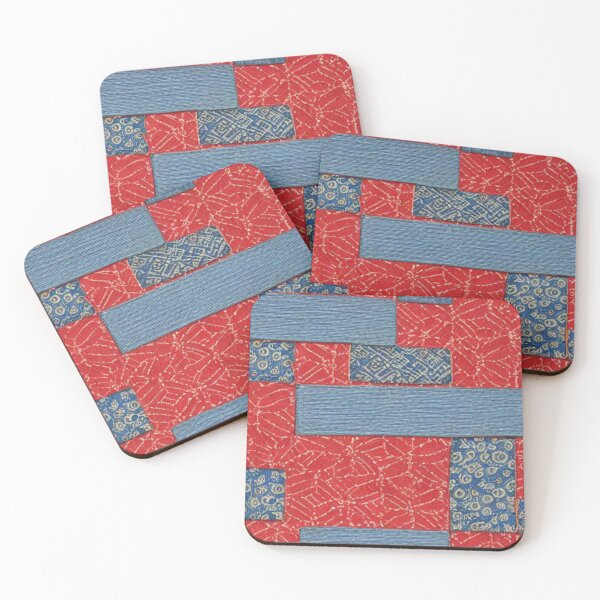 Item preview, boro japanese traditionally inspired patchwork pattern designed and sold by earth-artists.