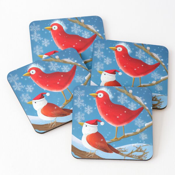 Item preview, Christmas Funny Red Birds Closeup on a Snowy Branch designed and sold by KOTOdesign.