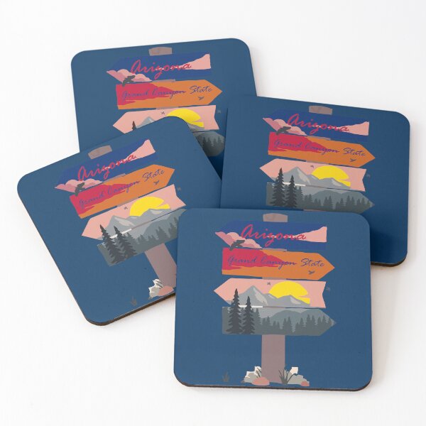 Item preview, Colourful Arizona signpost. The Grand Canyon State. Blue background. designed and sold by janesg.