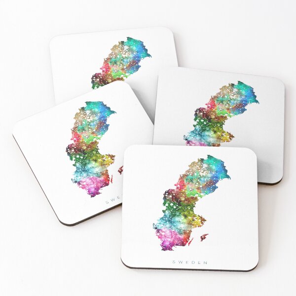 Item preview, Sweden Map Watercolor Painting designed and sold by InkistPrints.