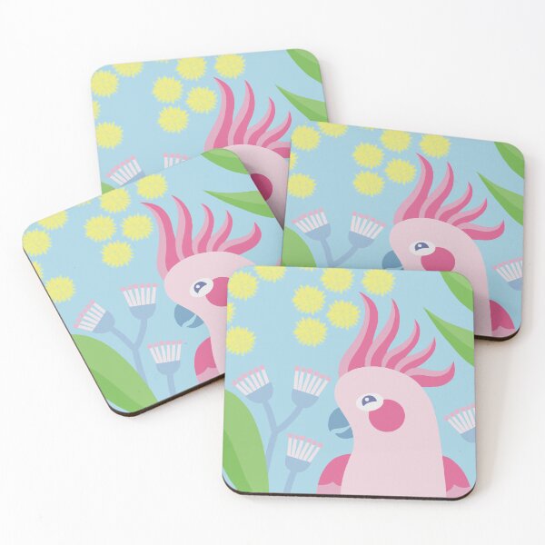 Artikelvorschau, Australische rosa Galah Wattle Blumen & Eukalyptus entworfen und verkauft von BloomJoyStudio.