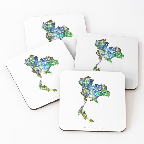 Item preview, Thailand Map Watercolor Painting designed and sold by InkistPrints.