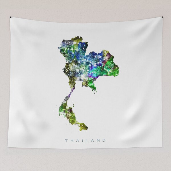 Item preview, Thailand Map Watercolor Painting designed and sold by InkistPrints.
