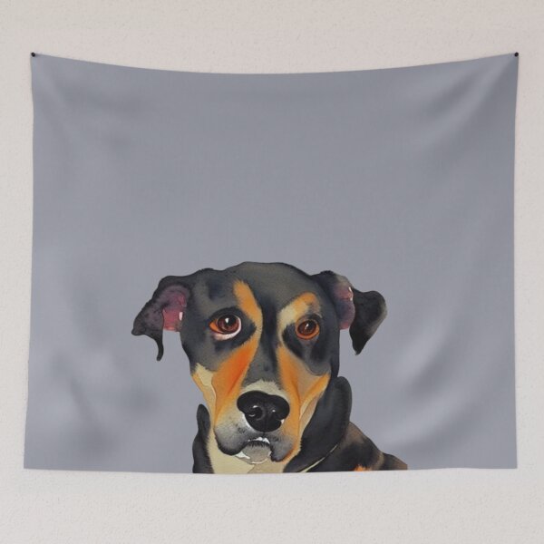 Item preview, Funny cute dog, watercolor doggo, Hipster funny woof, Watercolor dog portrait with hipster face designed and sold by Artsareus.