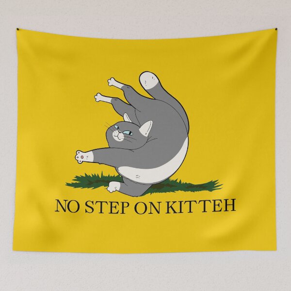 Item preview, Funny No Step On Kitteh Gadsden Flag Parody designed and sold by Fragpop.