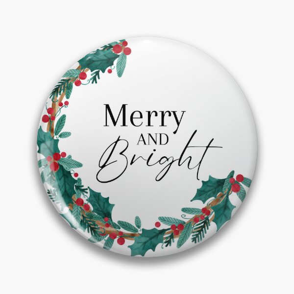 Item preview, Merry and Bright crescent shaped minimal Christmas wreath with red berries designed and sold by PeonyPeak.