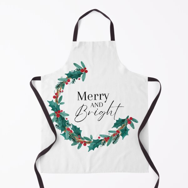 Item preview, Merry and Bright crescent shaped minimal Christmas wreath with red berries designed and sold by PeonyPeak.