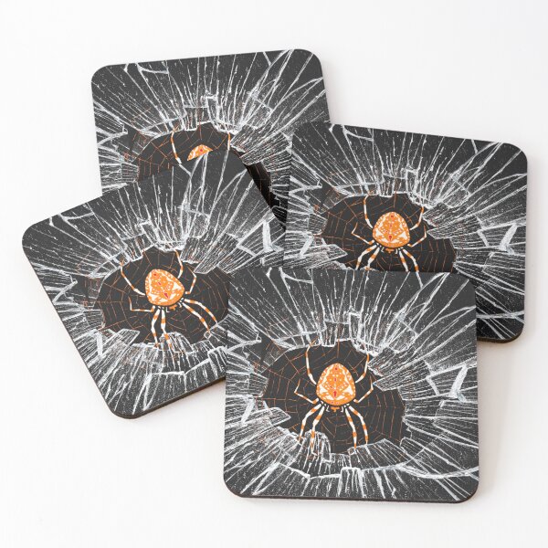 Item preview, Spider in a cobweb and broken glass motif designed and sold by GOGO20.