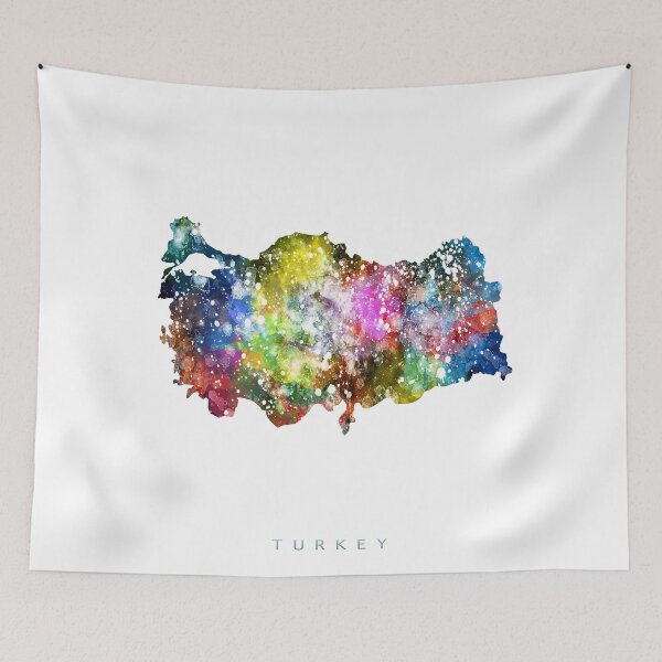 Item preview, Turkey Map Watercolor Painting designed and sold by InkistPrints.