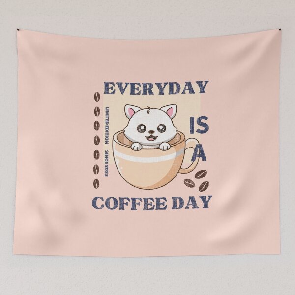 Item preview, Everyday is a coffee day - Funny coffee cat designed and sold by yococo.