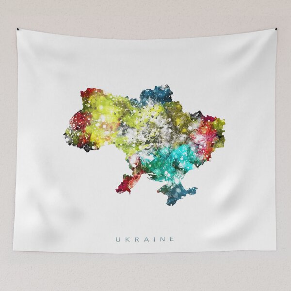 Item preview, Ukraine Map Watercolor Painting designed and sold by InkistPrints.