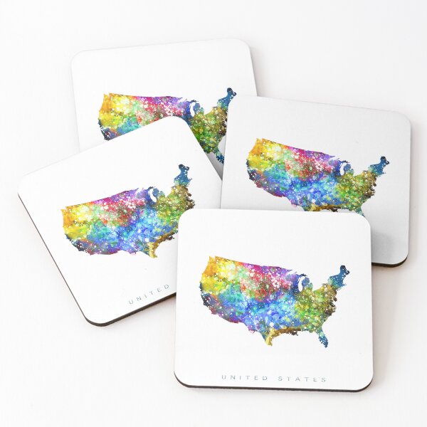 Item preview, United States Map Watercolor Painting designed and sold by InkistPrints.