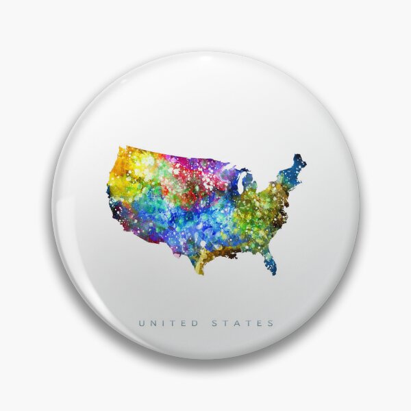 Item preview, United States Map Watercolor Painting designed and sold by InkistPrints.