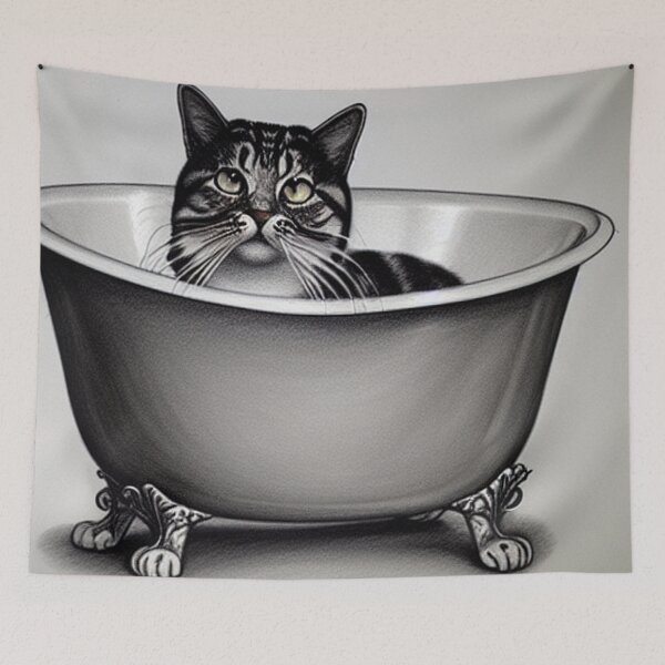 Item preview, Cat in tub designed and sold by ibelieveimages.