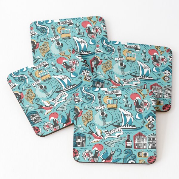 Item preview, Saudade // aqua ocean background flash tattoo popular motifs from Portugal designed and sold by SelmaCardoso.