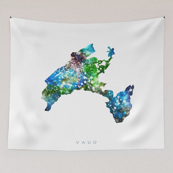 Item preview, Vaud Map Watercolor Painting designed and sold by InkistPrints.