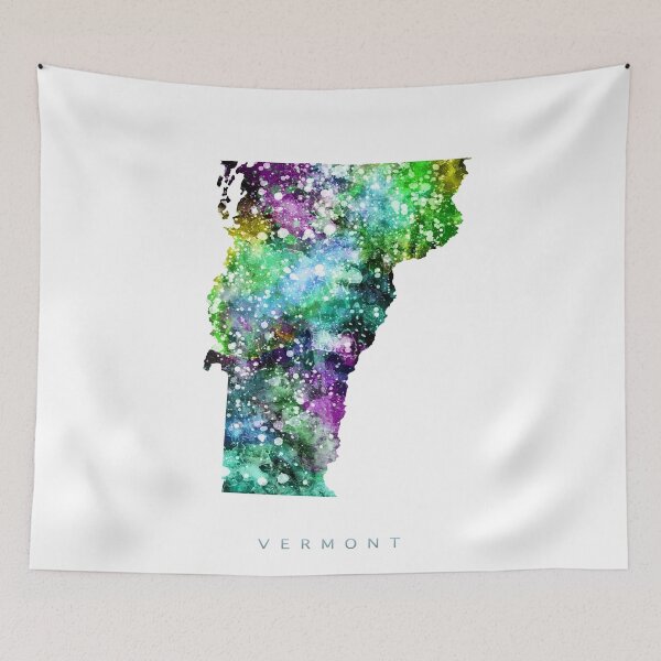 Item preview, Vermont Map Watercolor Painting designed and sold by InkistPrints.