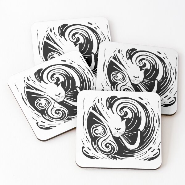 Item preview, Crazy Black Cat Circle designed and sold by KOTOdesign.