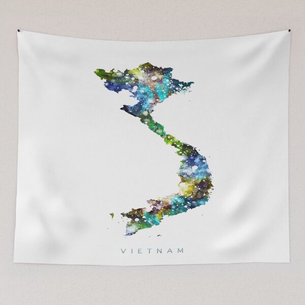 Item preview, Vietnam Map Watercolor Painting designed and sold by InkistPrints.