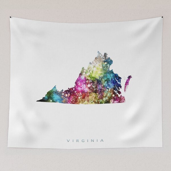 Item preview, Virginia Map Watercolor Painting designed and sold by InkistPrints.