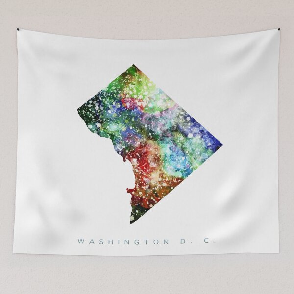 Item preview, Washington DC Map Watercolor Painting designed and sold by InkistPrints.