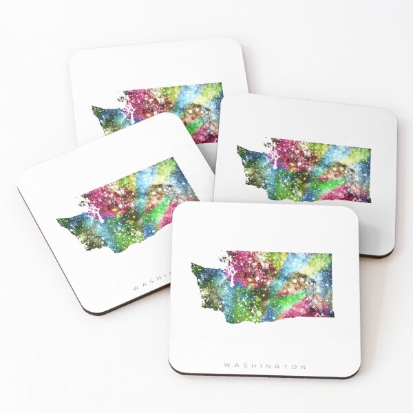Item preview, Washington Map Watercolor Painting designed and sold by InkistPrints.