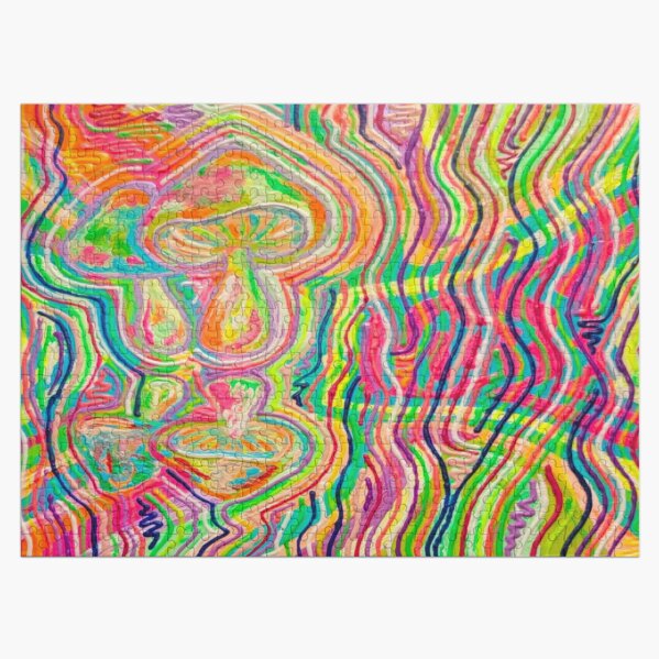 Reflection - Mushrooms - Acrylic Psychedelic Jigsaw Puzzle
