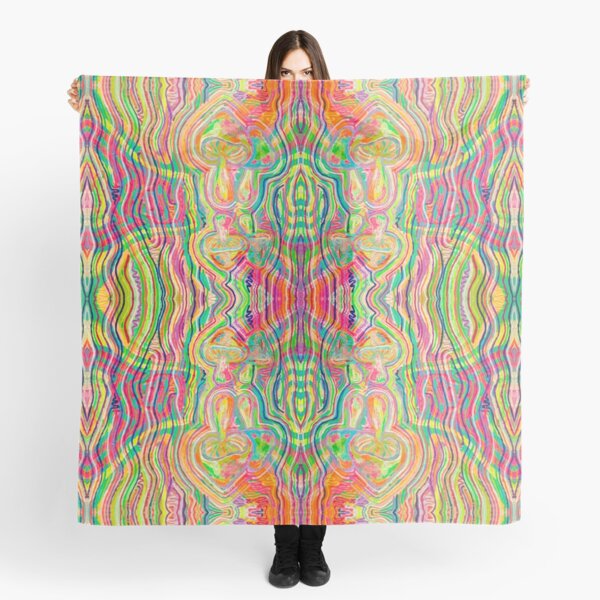 Reflection - Mushrooms - Acrylic Psychedelic Scarf