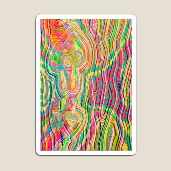 Reflection - Mushrooms - Acrylic Psychedelic Magnet