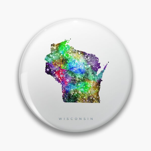 Artikelvorschau, Wisconsin Map Watercolor Painting entworfen und verkauft von InkistPrints.