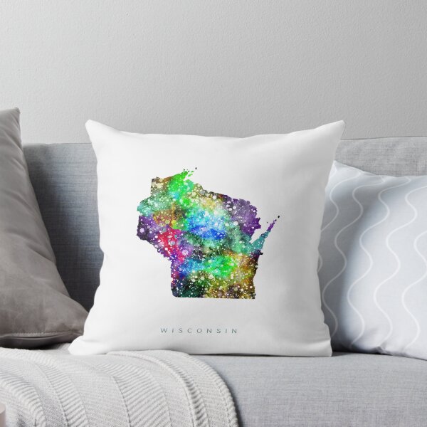 Item preview, Wisconsin Map Watercolor Painting designed and sold by InkistPrints.